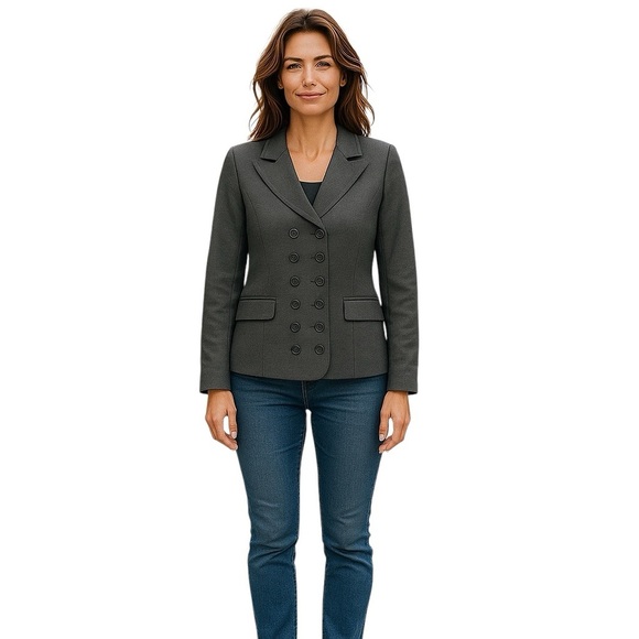 Halogen Gray Double Breasted Jacket Blazer Size M - Picture 1 of 4